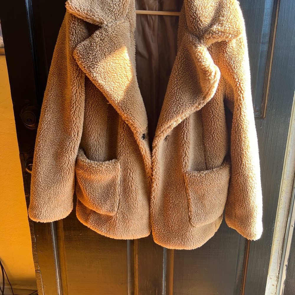 Sebby Cozy Tan Sherpa Jacket